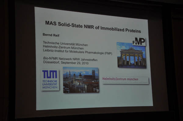 …der Gastsprecher, Prof. Bernd Reif, berichtete über seine Arbeiten auf dem Gebiet der Festkörper NMR Spektroskopie in Berlin und seit kurzem in München.